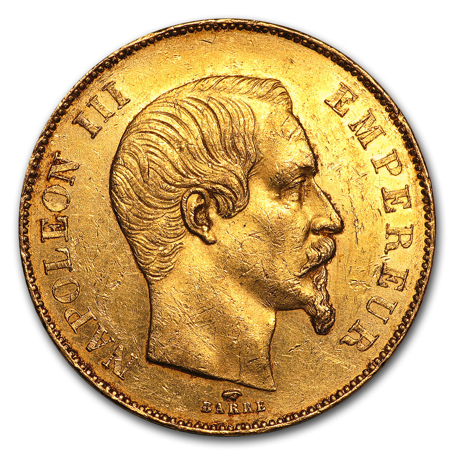 1855-1859 France Gold 50 Francs Napoleon III BU