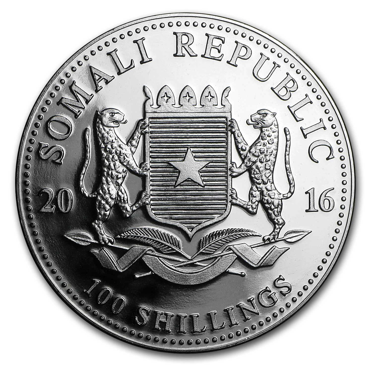 2016 Somalia 1 oz Silver Elephant BU