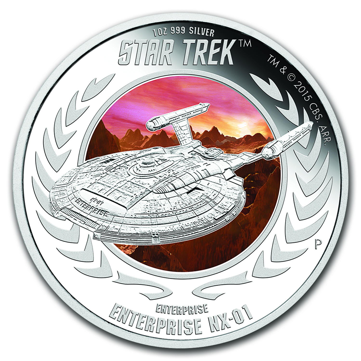 2015 Tuvalu 2-Coin 1 oz Silver Star Trek: Enterprise NX-01 Pf Set