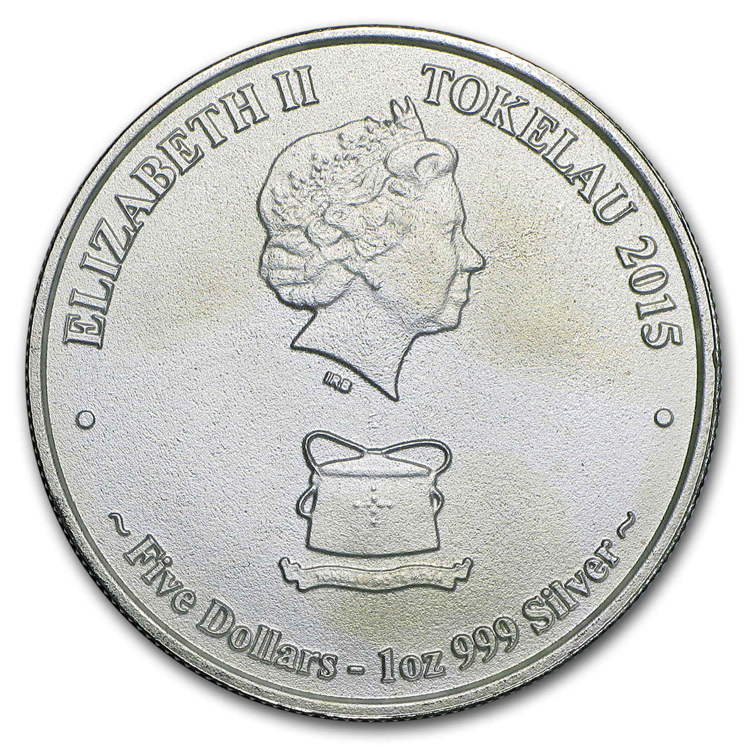 2015 Tokelau 1 oz Silver $5 Mokoha Great White Shark (Abrasions)
