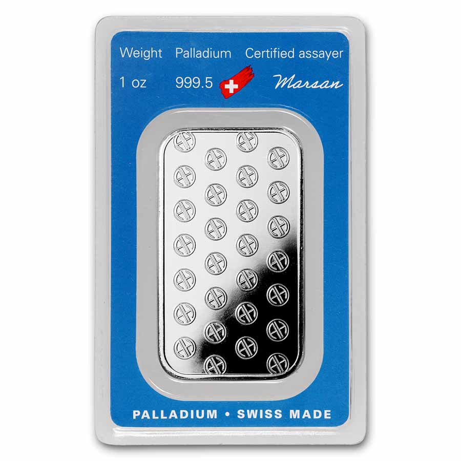 1 oz Palladium Bar - Argor-Heraeus