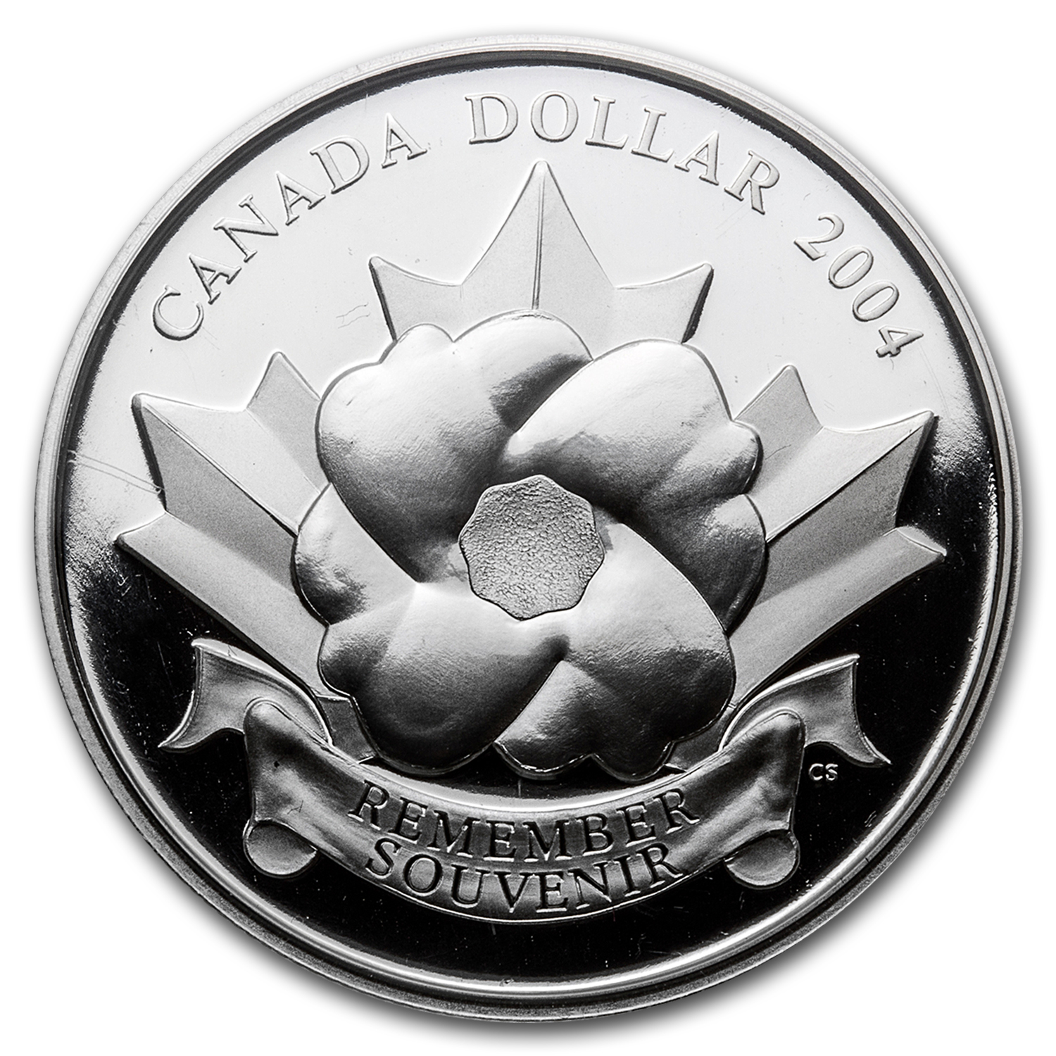 2004 Canada 3/4 oz Silver Proof $1 Poppy in Flanders Fields