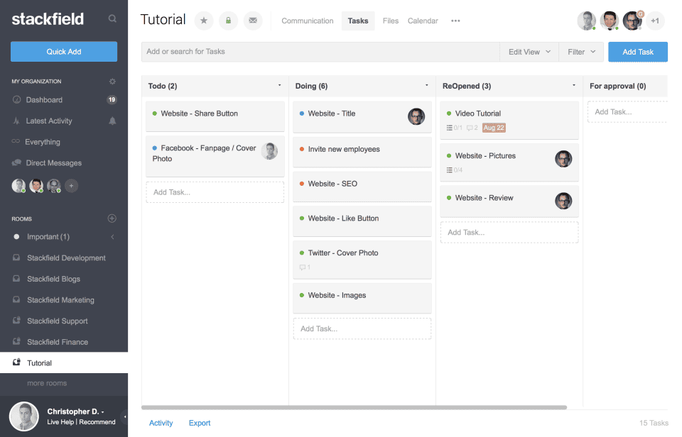 Projektmanagement-Tools: Stackfield