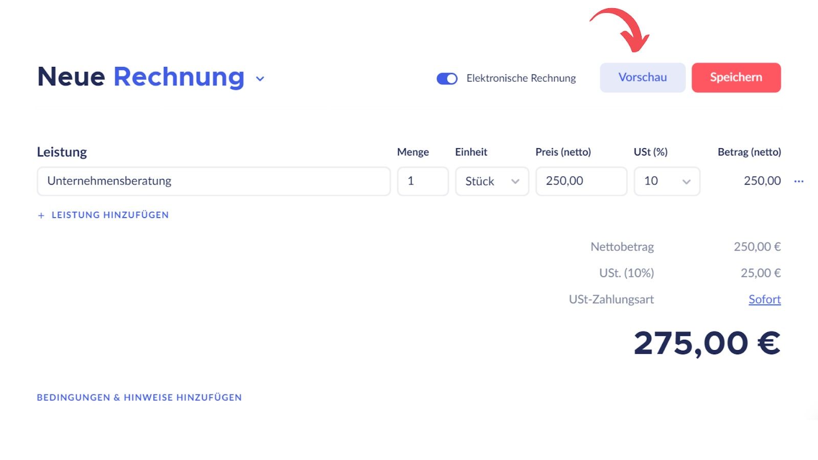 Elektronische Rechnungsstellung mit Finom