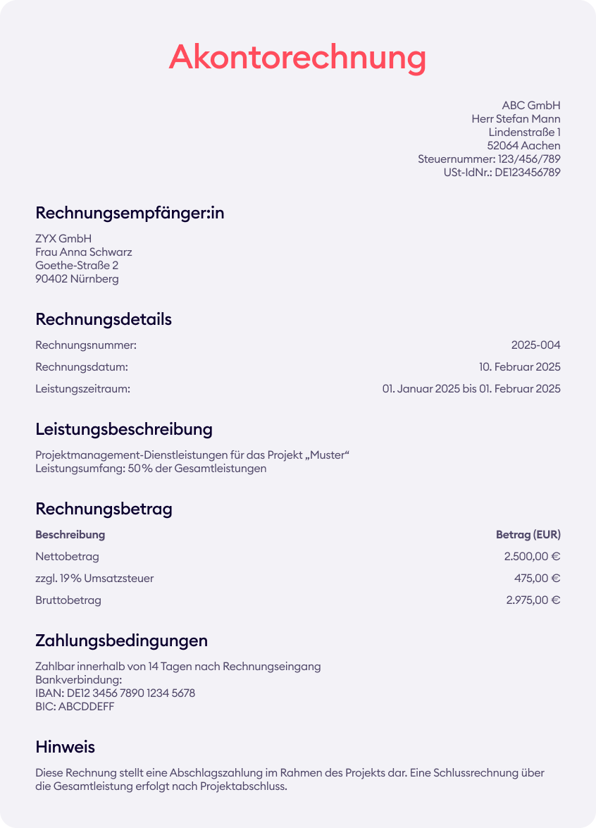 Akontorechnung