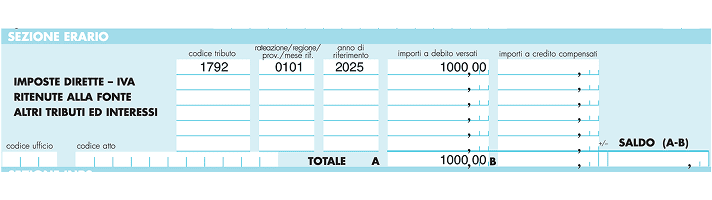 Codice tributo 1792 — modello F24 — 5