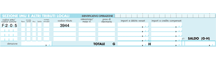 Codice tributo 3944 — modello F24 — 2