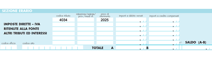Codice tributo 4034 — modello F24 — 2