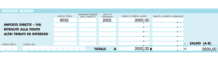 Codice tributo 6032 — modello F24 — 4