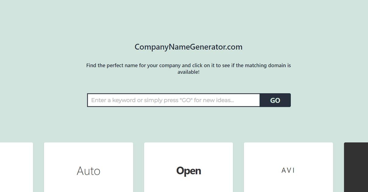 Generador de nombres Company Name Generator