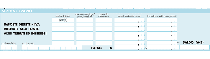 2_Come compilare il modello F24 con il codice tributo 6033