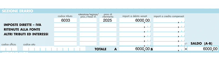 5_Come compilare il modello F24 con il codice tributo 6033