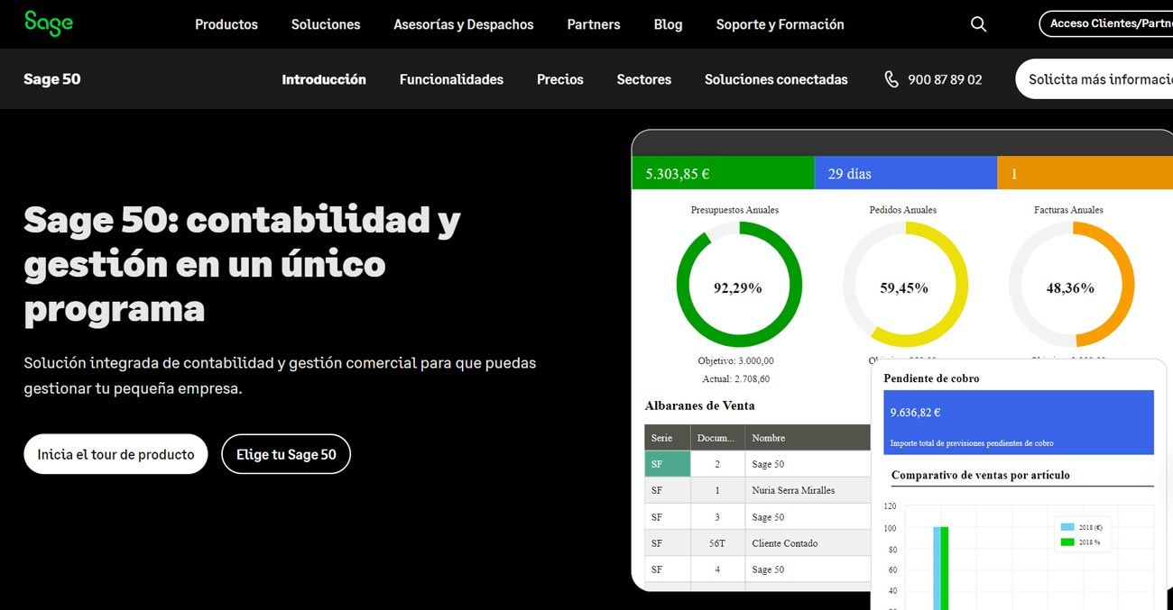 Programa de contabilidad Sage 50cloud