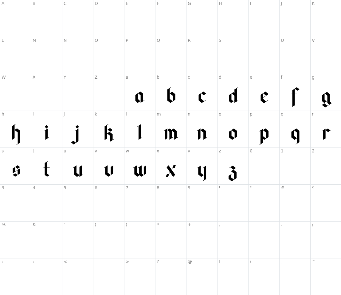 Character set for Fag Hag Black