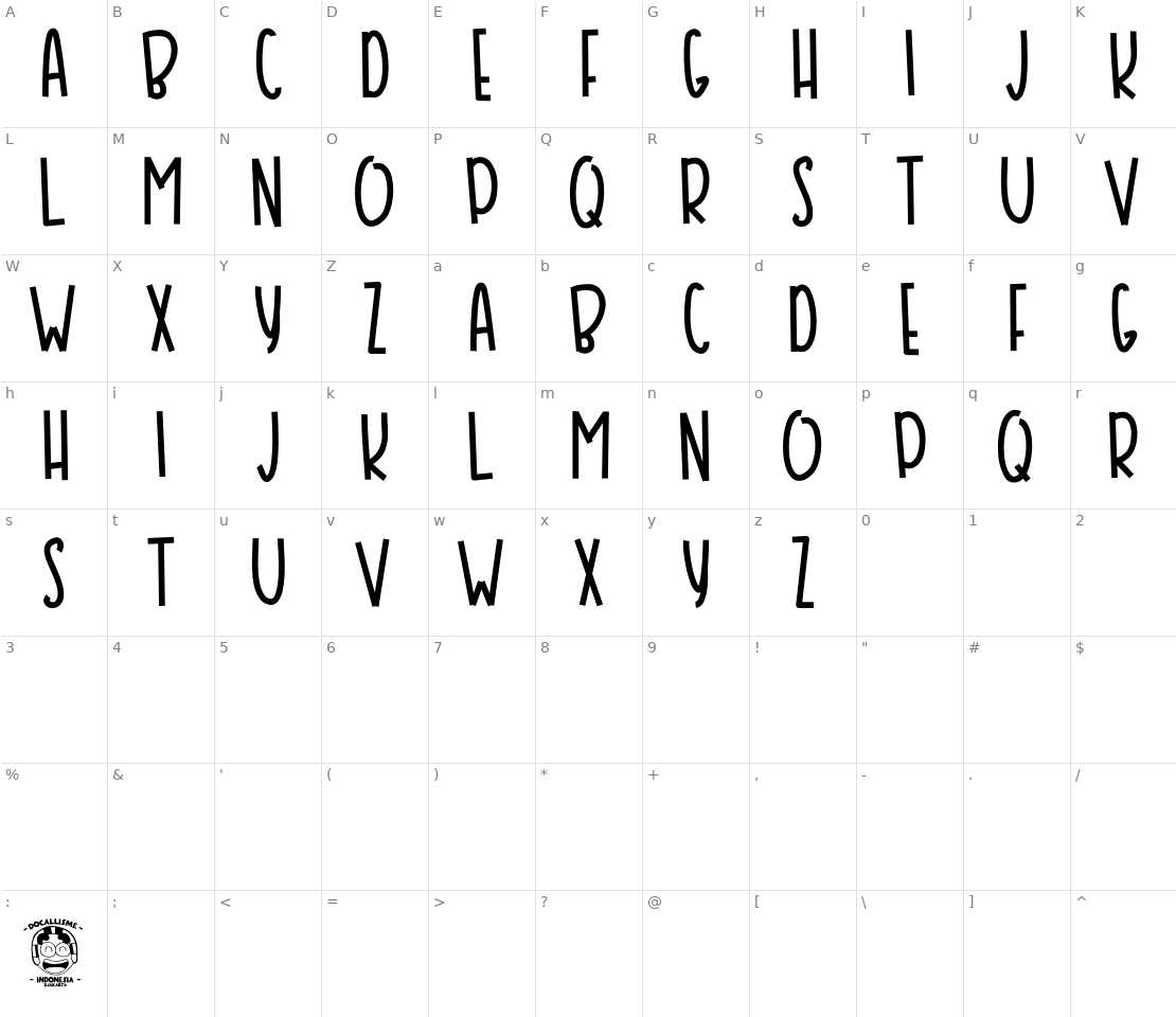 Character set for Bansky