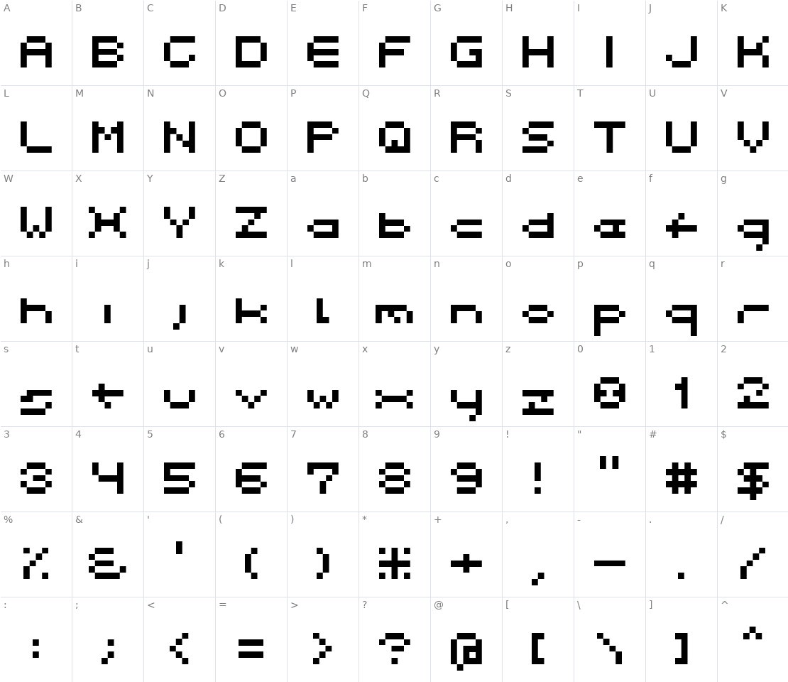 Character set for Spacebit