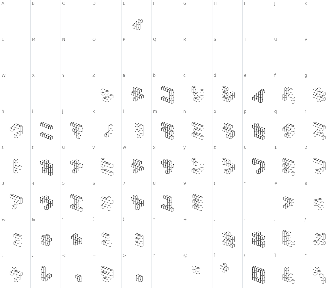 Character set for Demon Cubic Block NKP