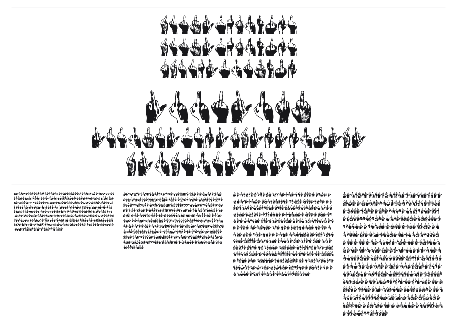 Middle Finger specimen sheet
