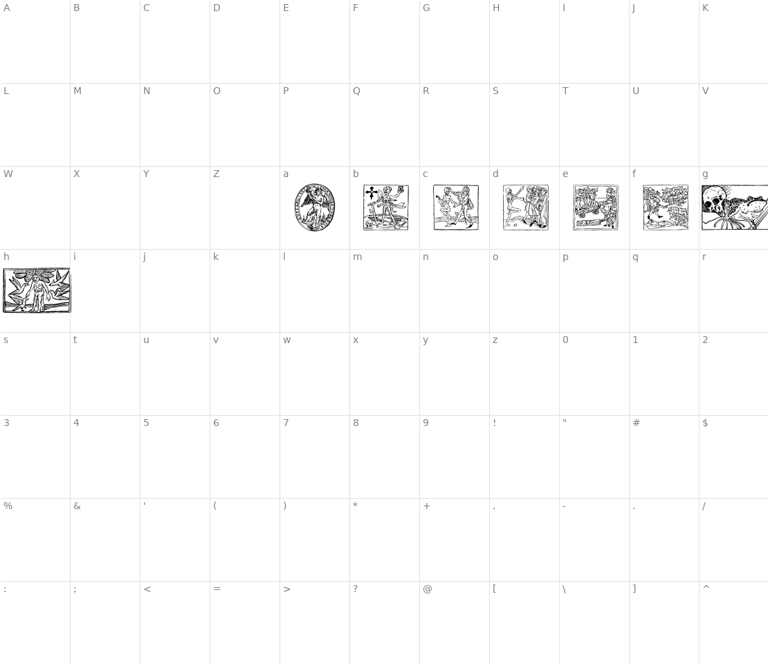 Character set for Woodcut 2