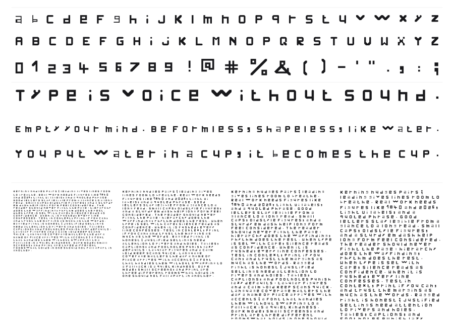Vinc specimen sheet
