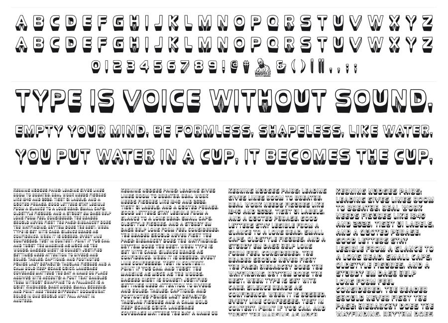 Tres De Extremo specimen sheet