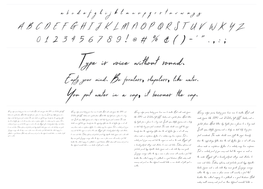 Raymond Caroline specimen sheet