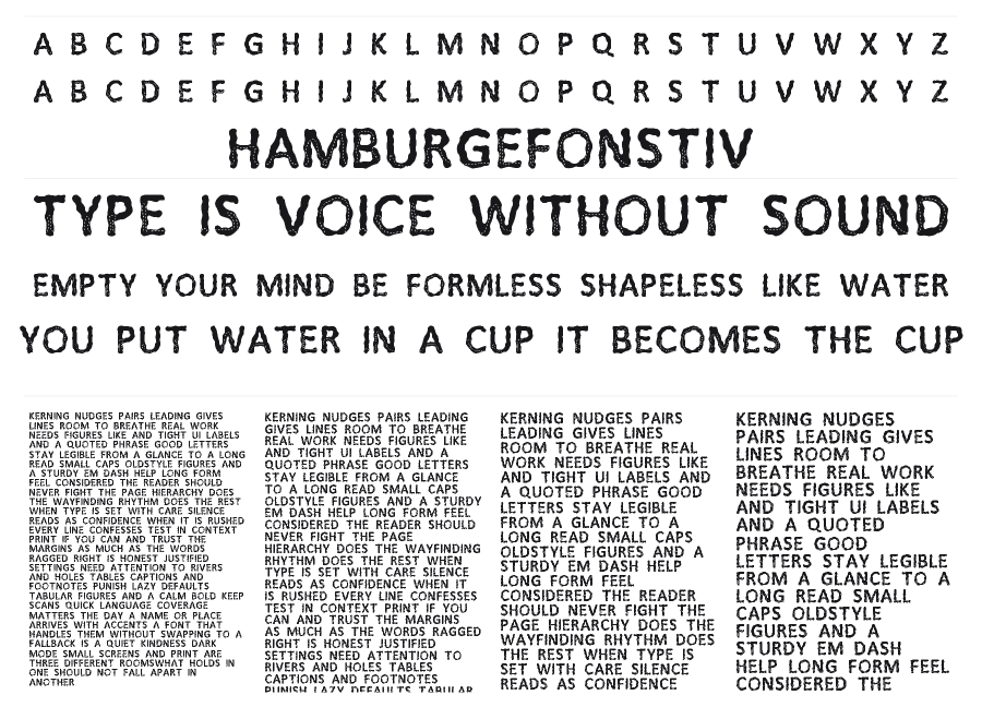 Lost in the Fontrest specimen sheet