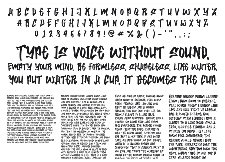 Urban Nation specimen sheet