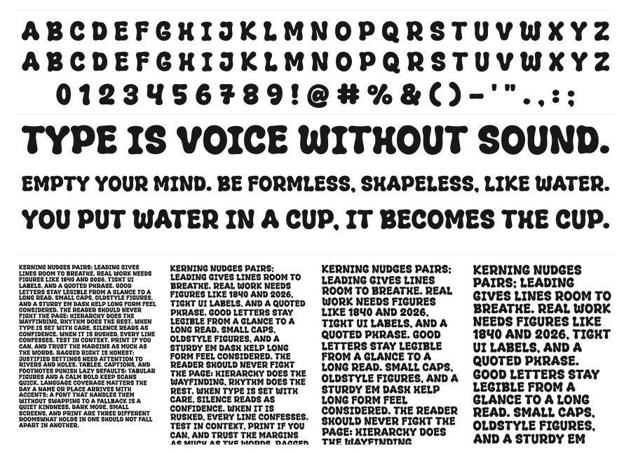 Little Hope specimen sheet