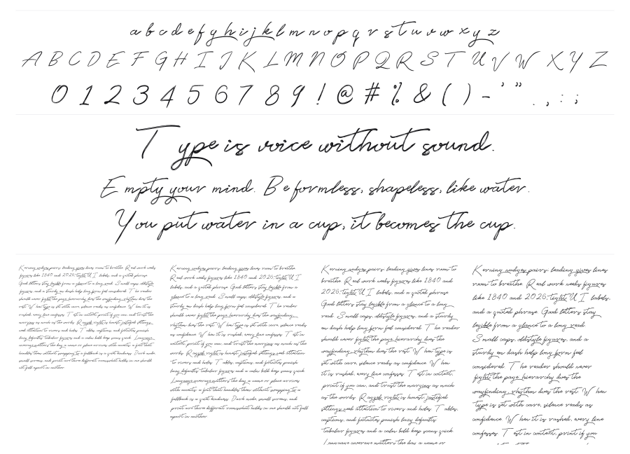 Qetey specimen sheet