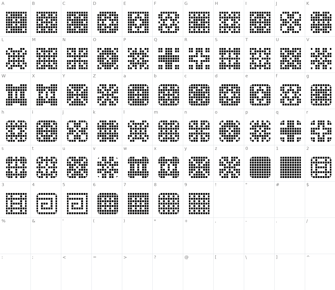 Character set for Tile Things