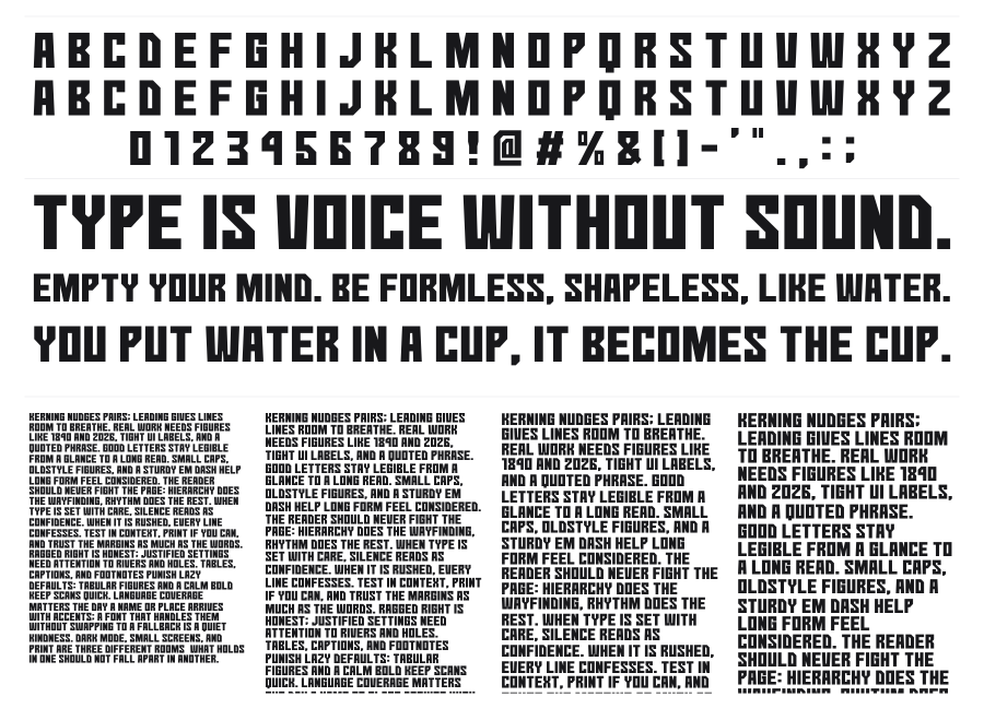 No Continue specimen sheet