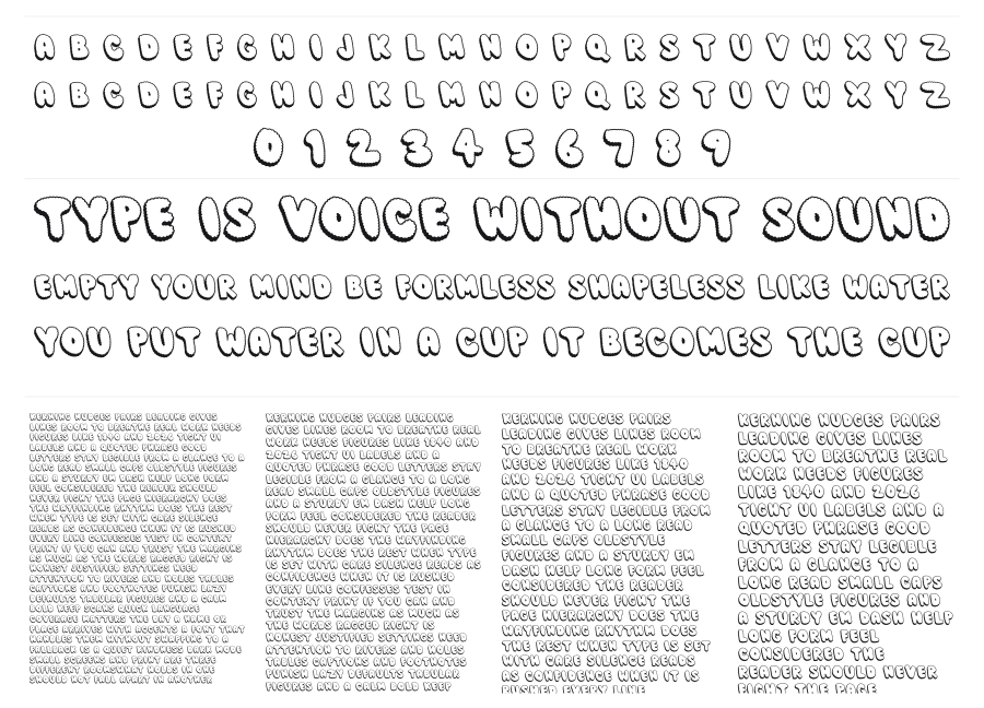 Pick Pock specimen sheet