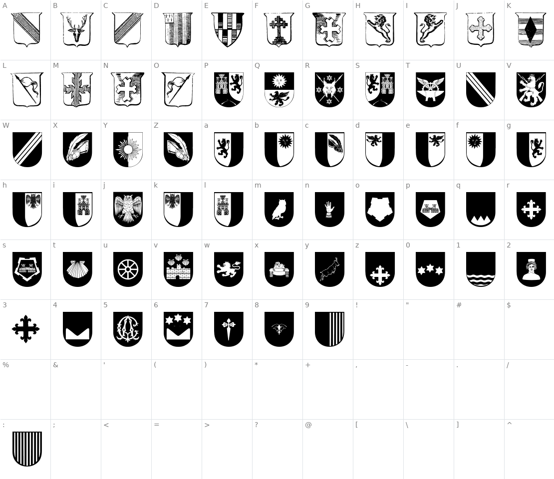 Character set for Wappen