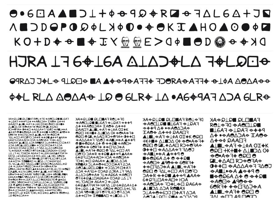 Zodiac Killer Code specimen sheet