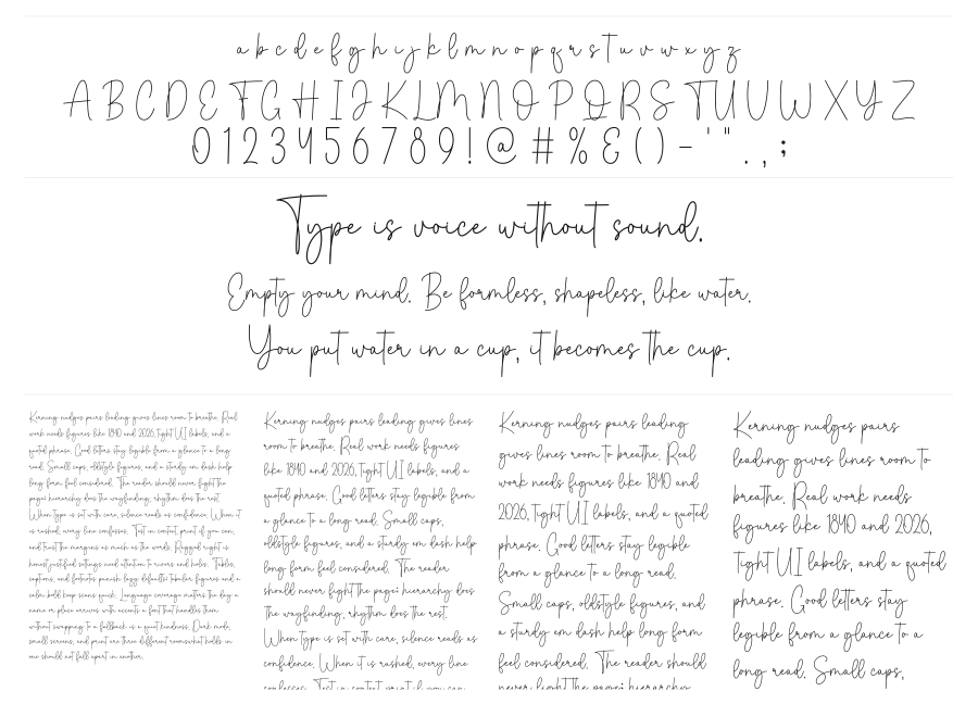 Summer Party Duo specimen sheet