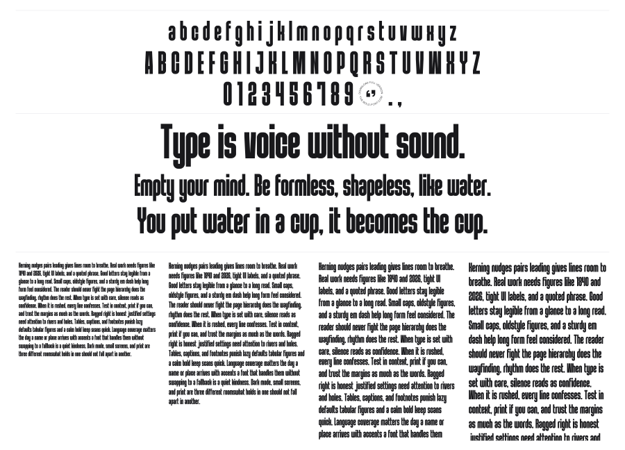 The Display Font specimen sheet
