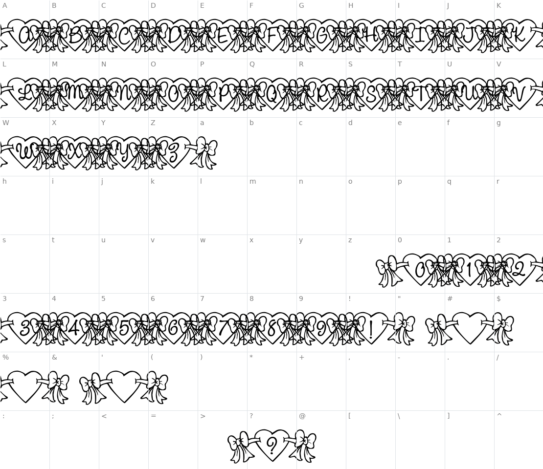 Character set for RMBowhrt