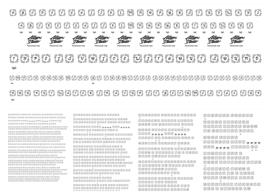 Winter Ribbon Monogram specimen sheet