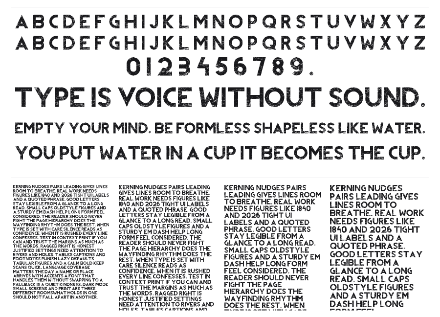 Revolution II specimen sheet
