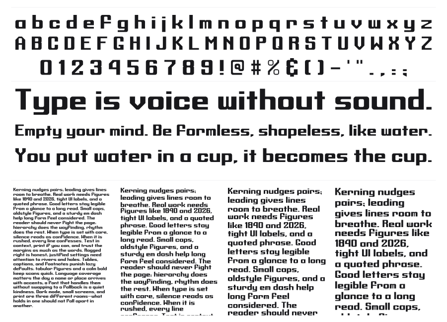 Nelsen specimen sheet