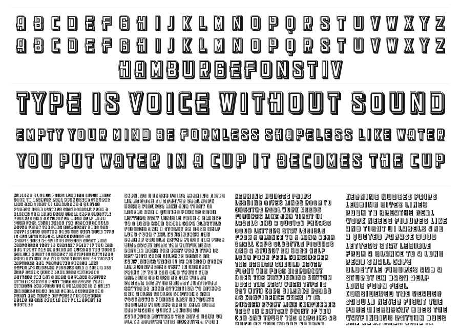 Chinois specimen sheet