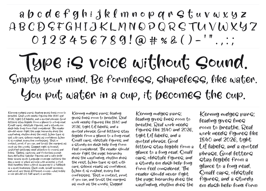 Figure Purple specimen sheet
