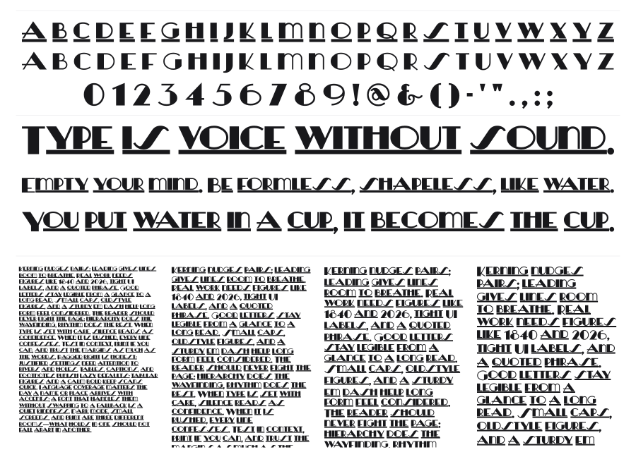HeraldSquare specimen sheet
