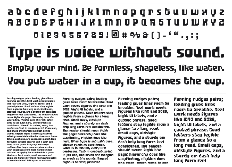 Retro 60 Awesome specimen sheet