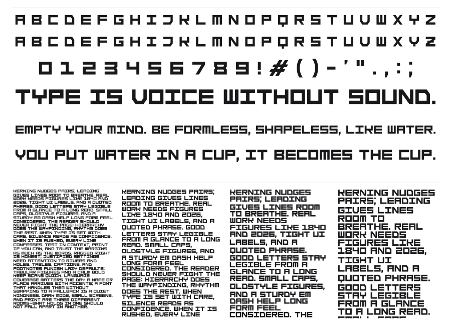 ST Simple Square specimen sheet