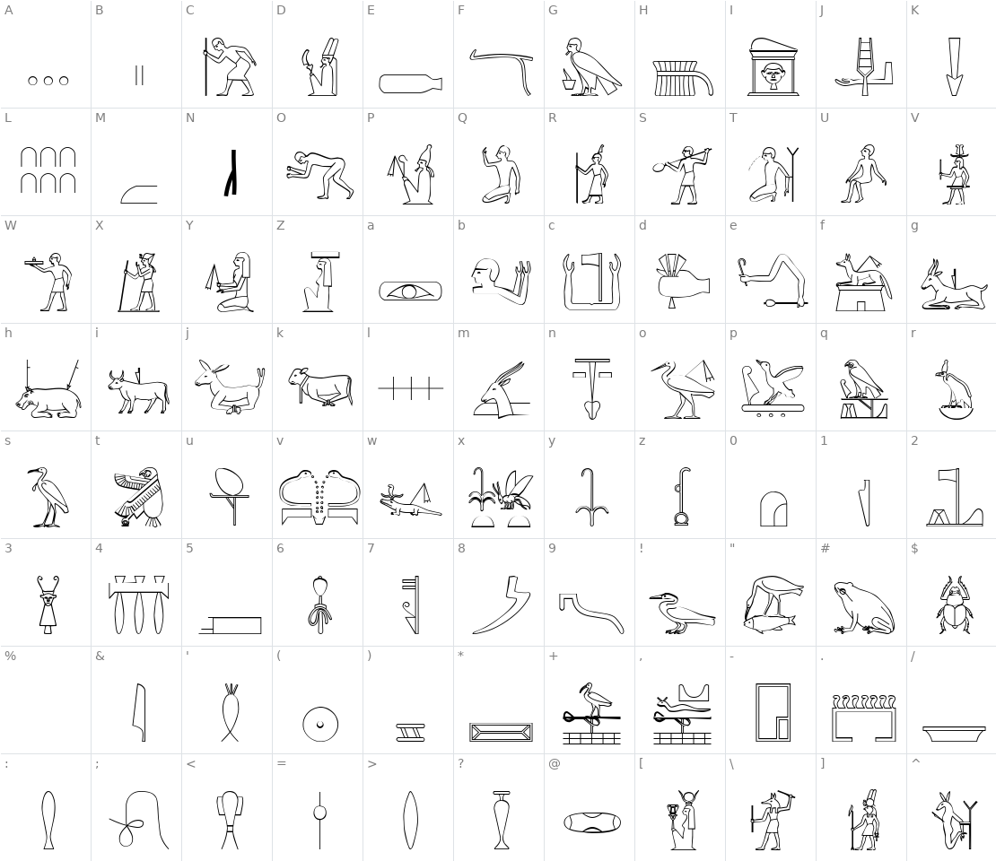 Character set for The Nile Song