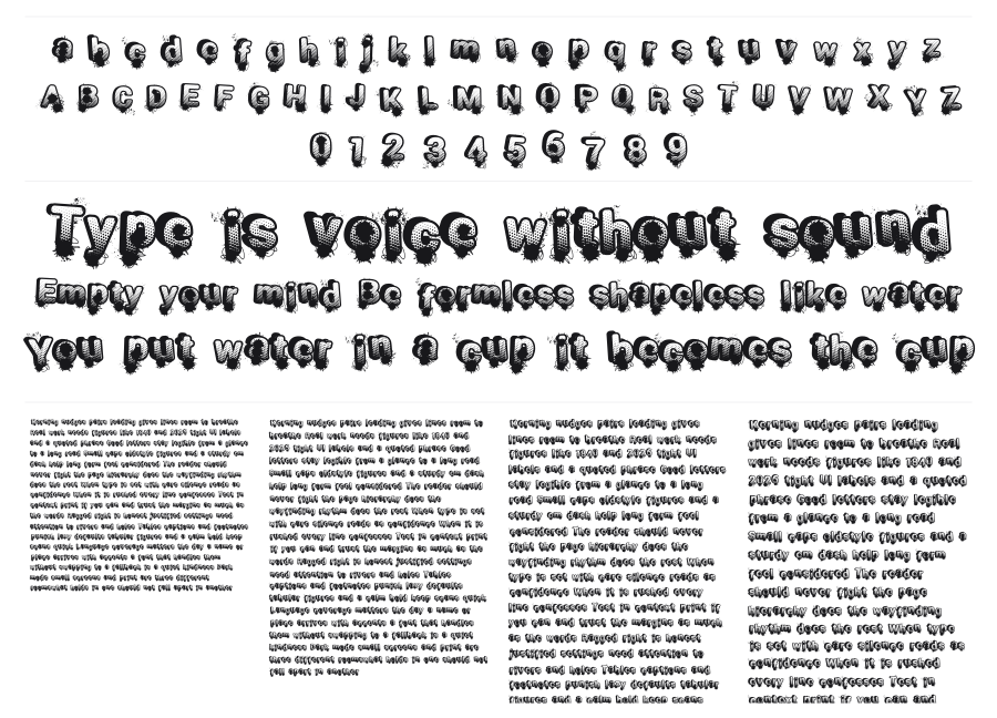 Smash Break specimen sheet