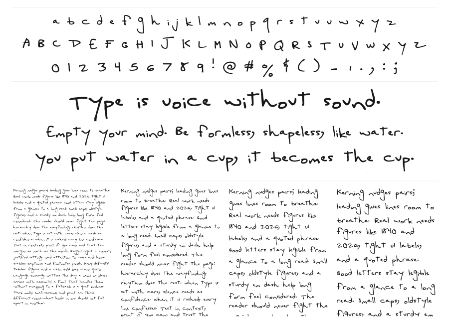 Lucy Goosey Black specimen sheet