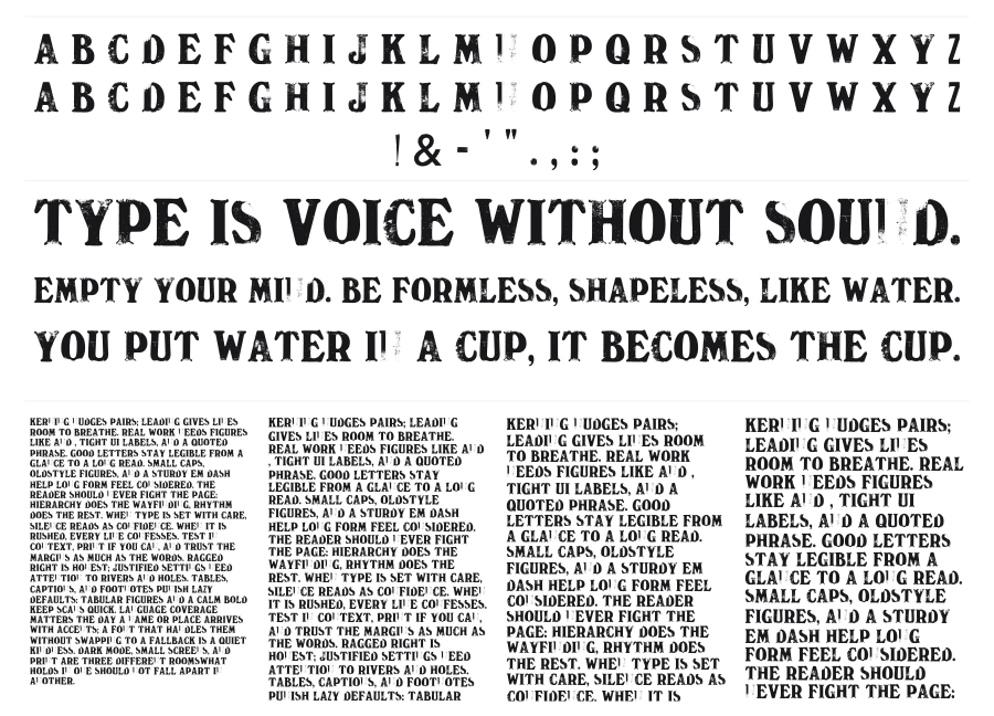 PlymouthPress specimen sheet